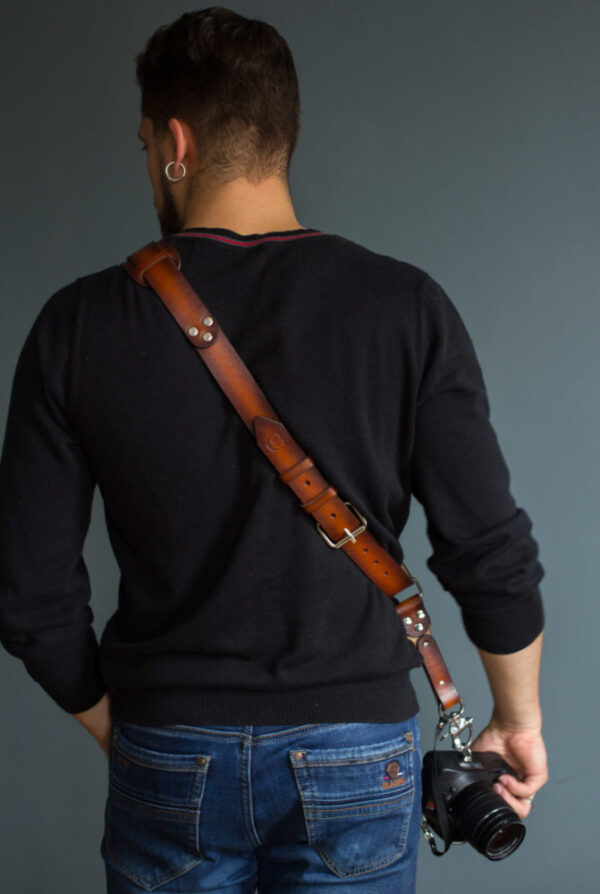 single leather camera strap