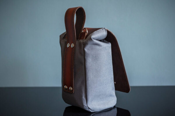 Lens Pouch with gray canvas