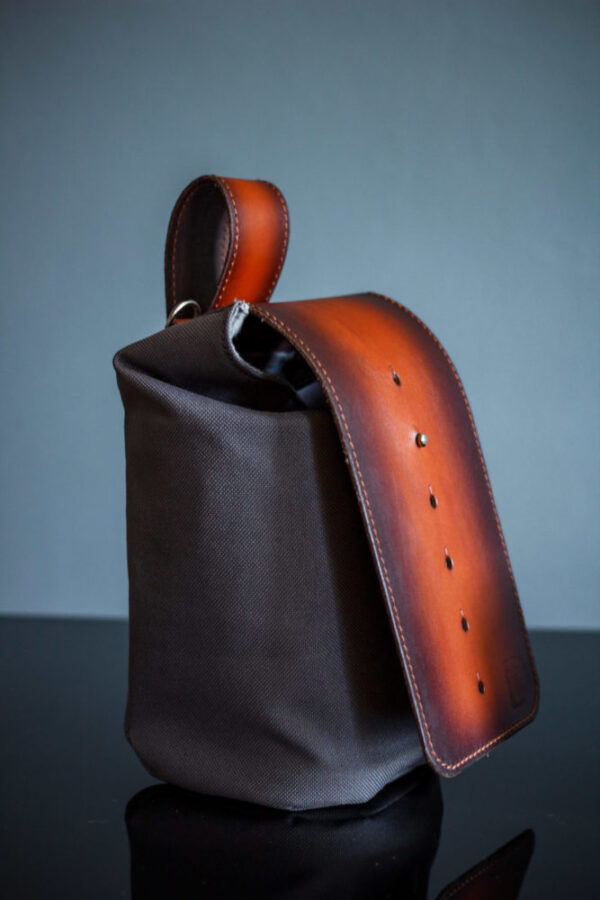Lens Pouch with gray canvas