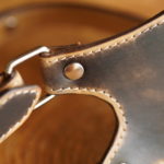 Vintage narrow camera strap with stitching