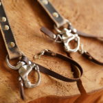 Vintage narrow camera strap with stitching