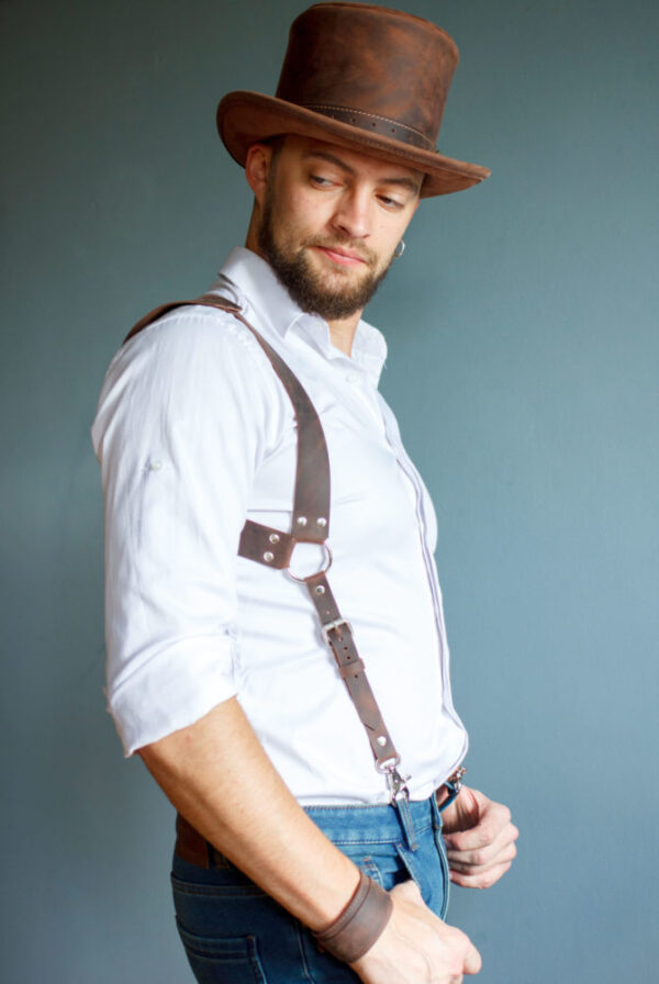 Men’s leather suspenders