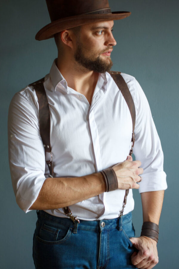 Men’s leather suspenders