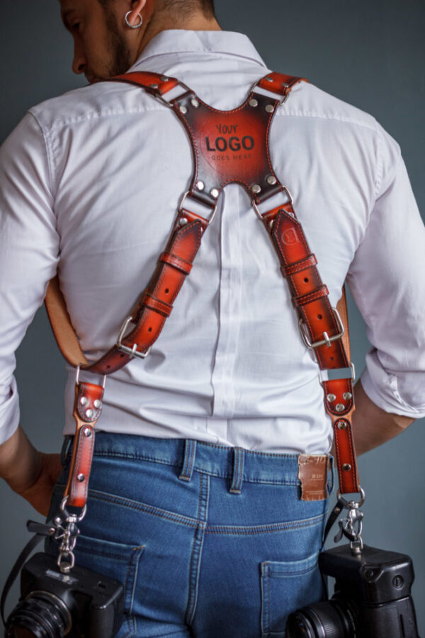 leather dual camera straps