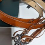 Wide leather Cameras Harness with stitching
