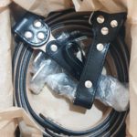 Wide leather Cameras Harness with stitching