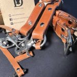 Wide leather Cameras Harness with stitching