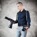 Personalized camera harness with combined strap width